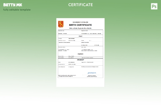 модерен стил Финска од витално значење извод од матична книга на родените Шабл